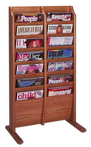 Wooden Mallet Freestanding Magazine Rack (14 Pocket) - MR14FS, Chart,  Magazine and Literature Racks